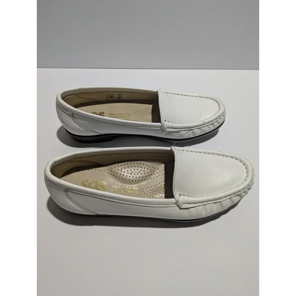 SAS Tripad‎ Comfort Loafers Womens 5.5 M White Leather Slip On Shoes